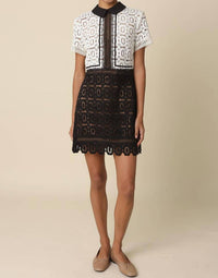 Olivaceous - Skye Contrast Lace Mini Dress