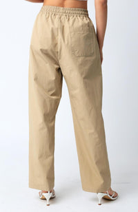 Olivaceous - Twill Wide Leg Pants