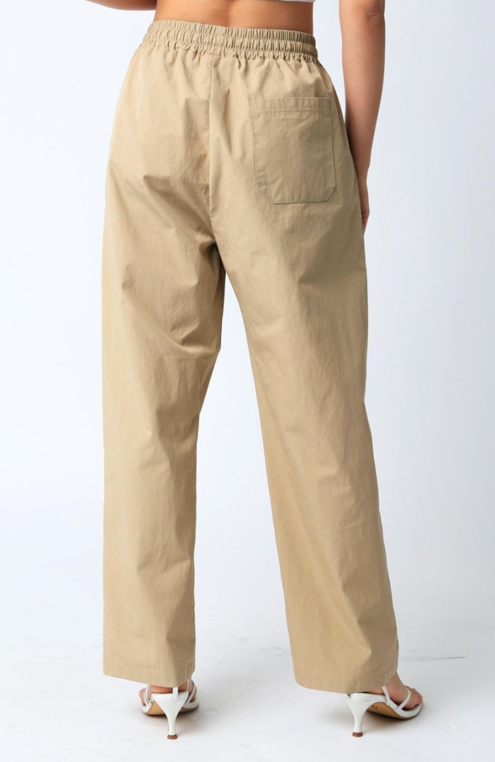 Olivaceous - Twill Wide Leg Pants
