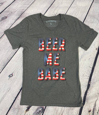 Oliver & Otis - Beer Me Babe Tee - clothing - cotton - blend - grey