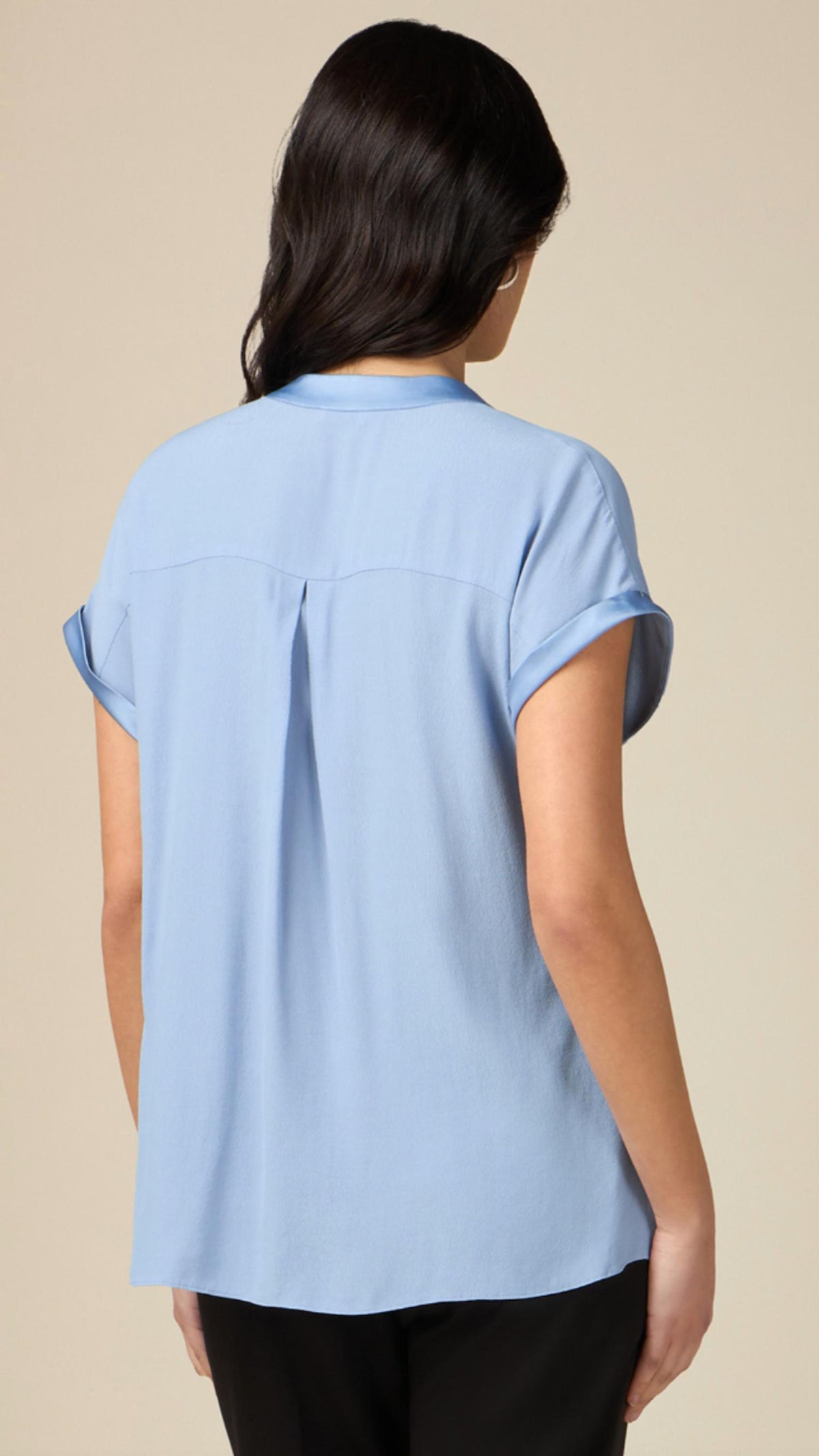 Oltre - Short Sleeve V-neck Blouse