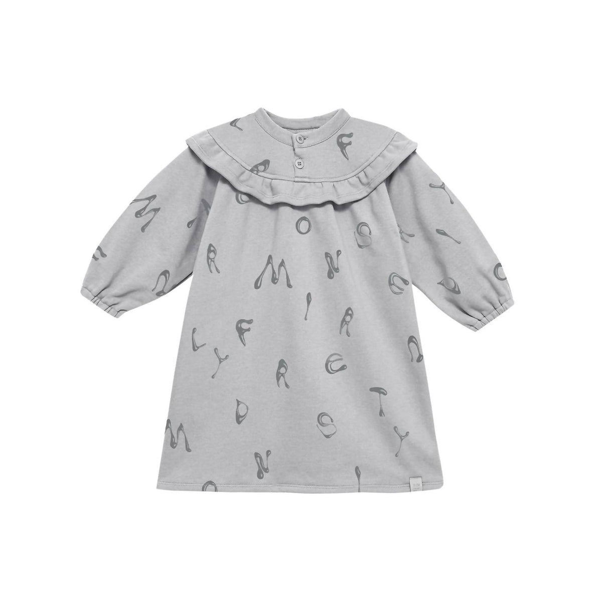 Omamimini - Terry Dress With Ruffled Yolk