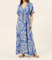 Omika - Pai Caftan Celine Montego Dress - blue - clothing - dresses