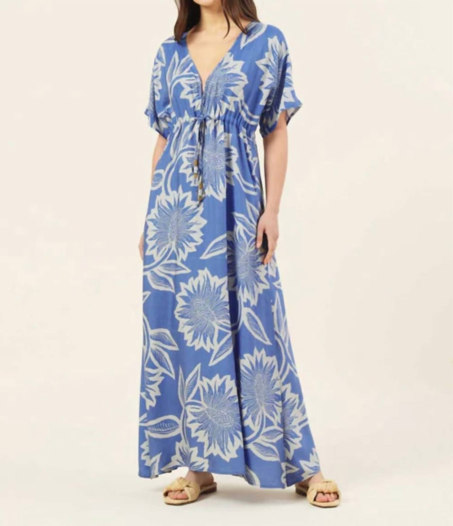 Omika - Pai Caftan Celine Montego Dress - blue - clothing - dresses