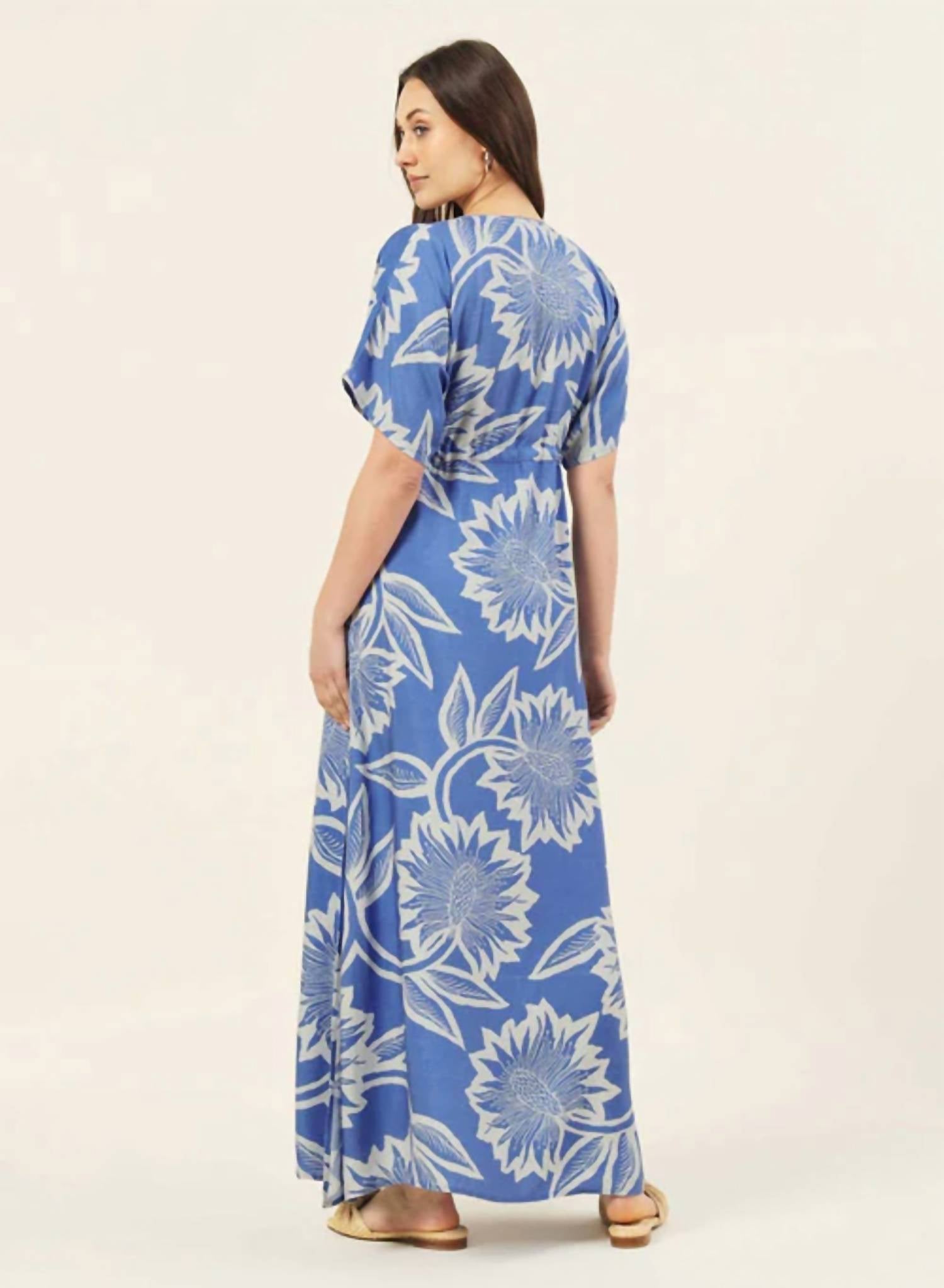 Omika - Pai Caftan Celine Montego Dress - blue - clothing - dresses