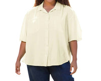 On The Plus Side - Cotton Short Sleeve Collar Shirt - Plus