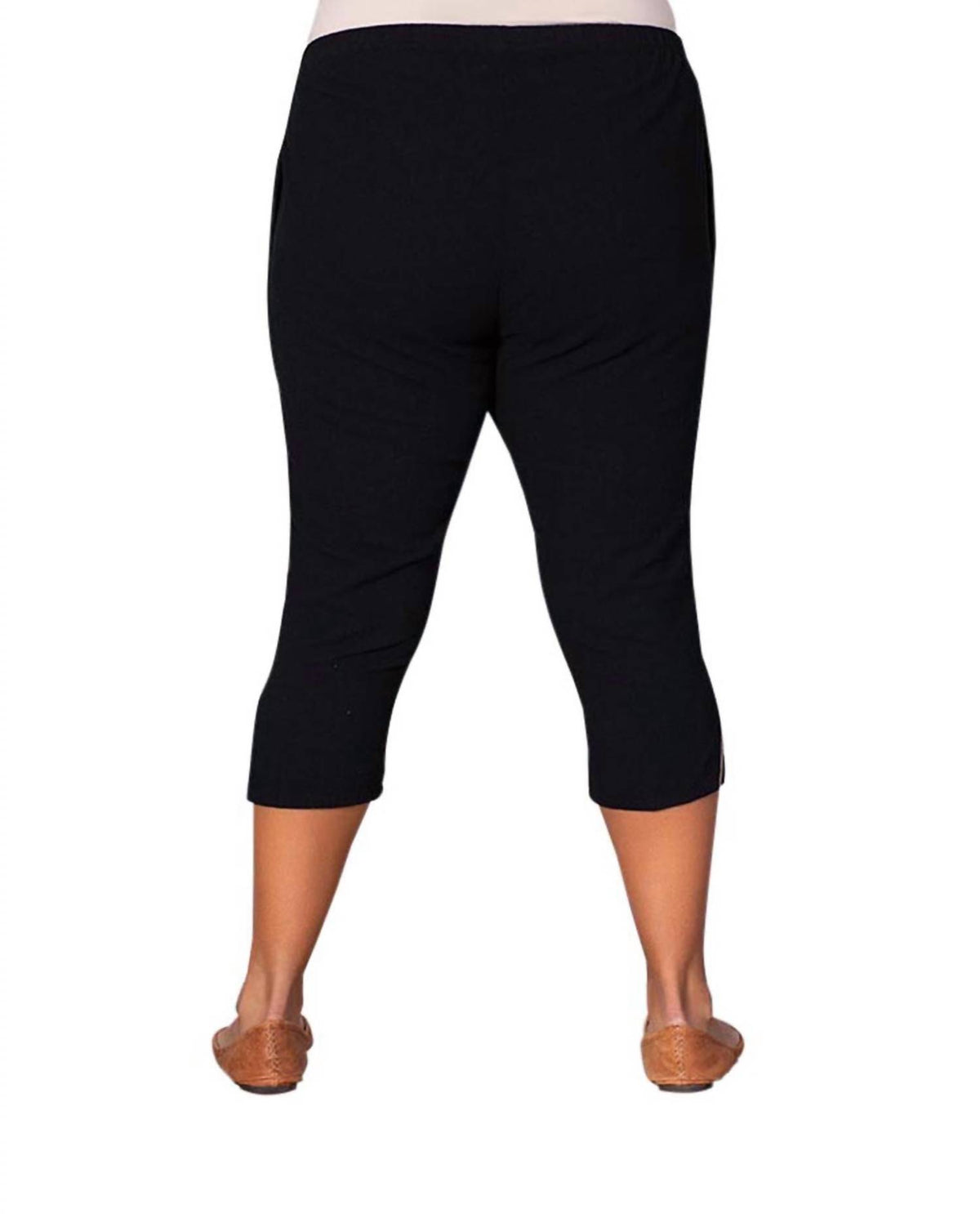On The Plus Side - Crinkle Cotton Crop Pants - Plus