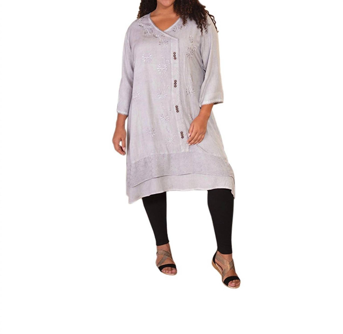 On The Plus Side - Eden 3/4 Sleeve Dress - Plus Size