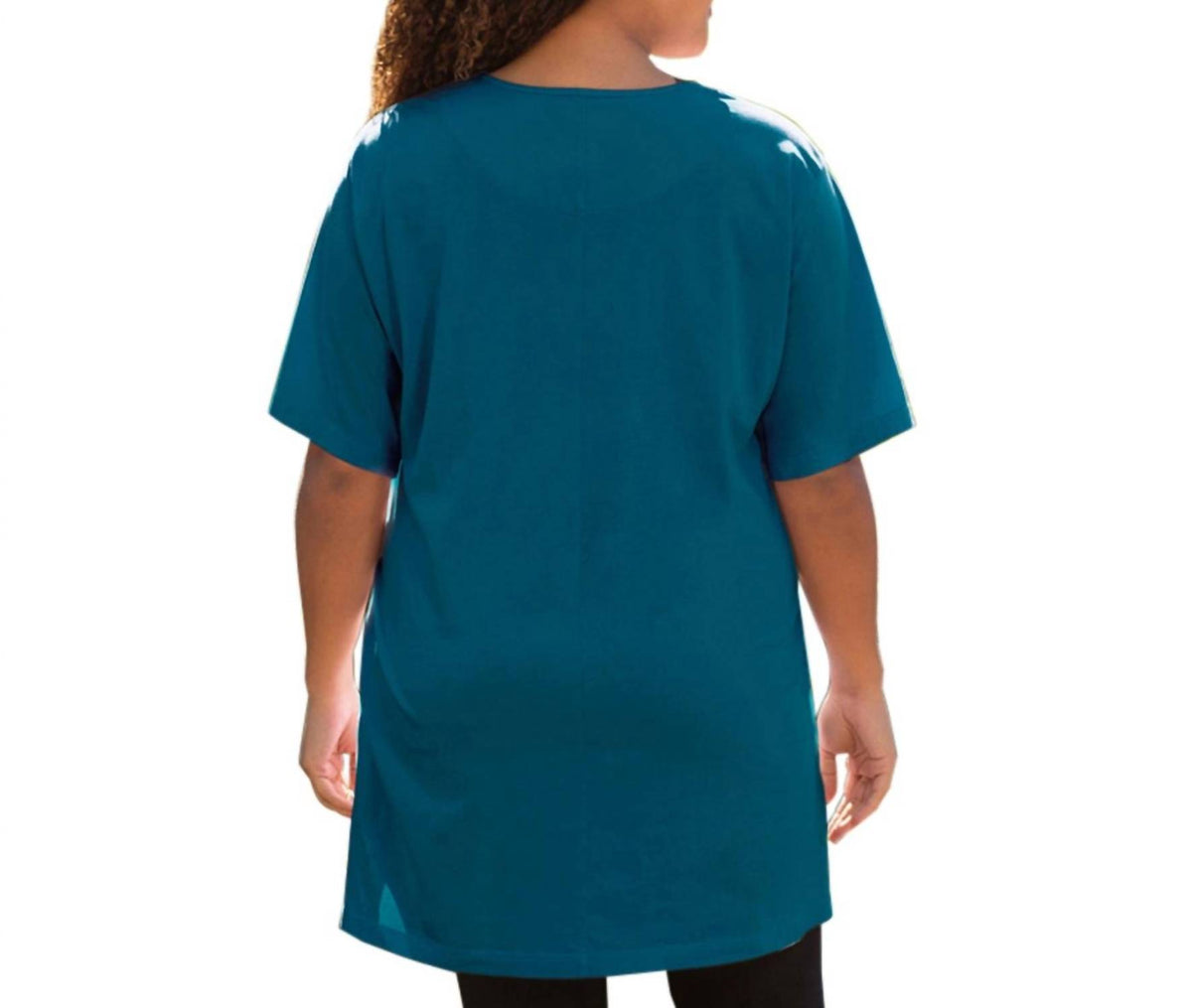 On The Plus Side - Jersey Short Sleeve V-Neck Tunic - Plus