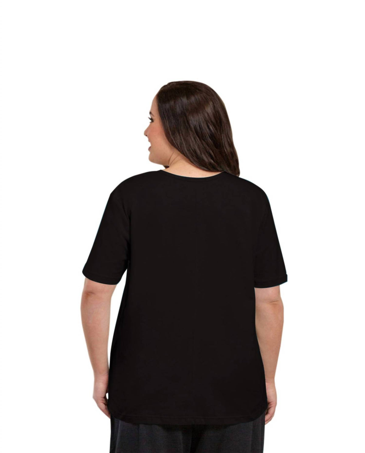 On The Plus Side - Jersey U-Neck Short Sleeve Tee - Plus