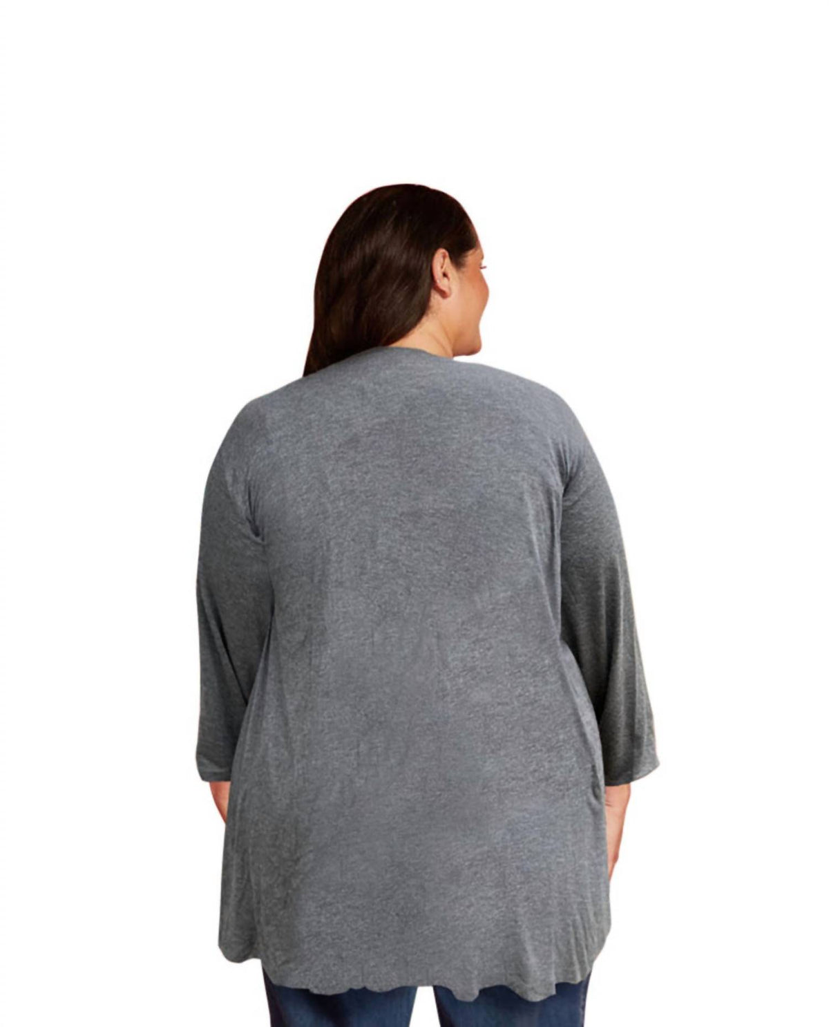 On The Plus Side - Long Sleeve Draped Cardigan - Plus