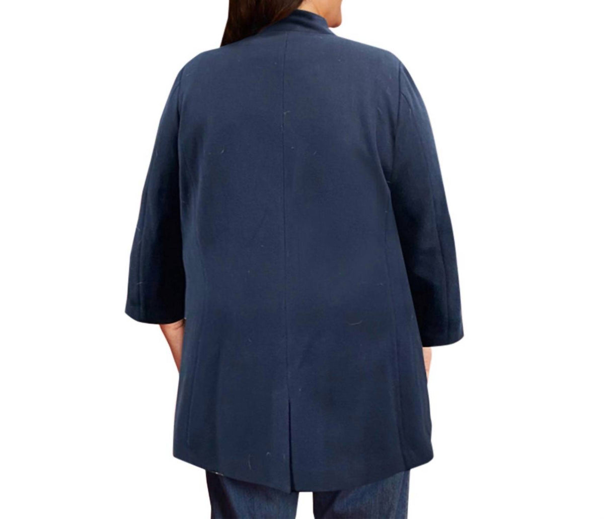 On The Plus Side - Long Sleeve Peacoat - Plus Size