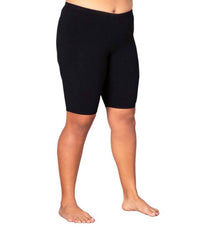 On The Plus Side - Plus Size Solid Cotton Bike Shorts