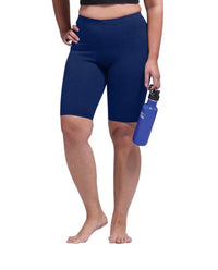 On The Plus Side - Plus Size Solid Cotton Lycra Bike Shorts