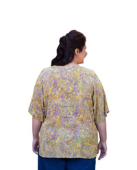On The Plus Side - Rayon Short Sleeve V-Neck Blouse - Plus
