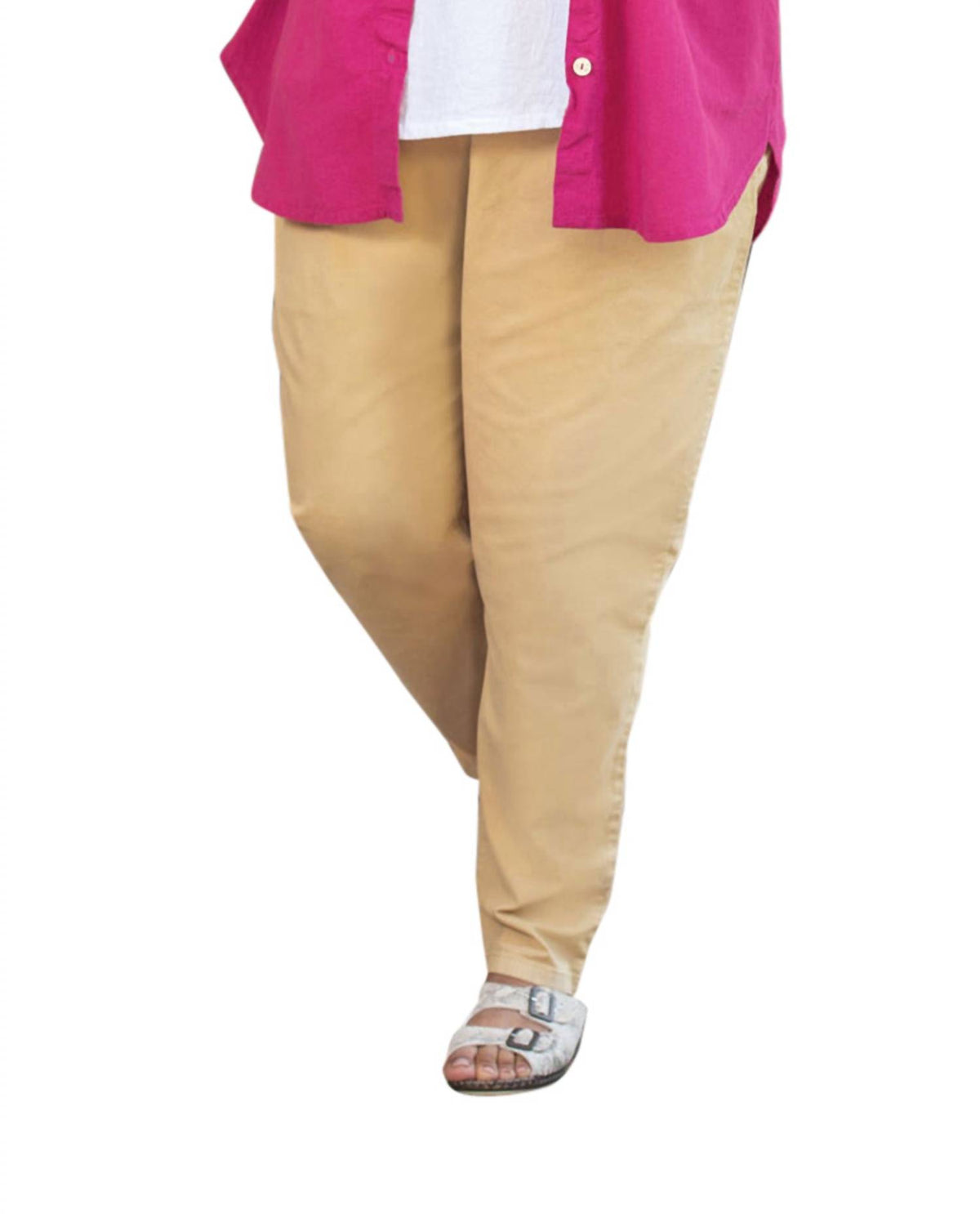 On The Plus Side - Tailored Stretch Twill Pants - Plus