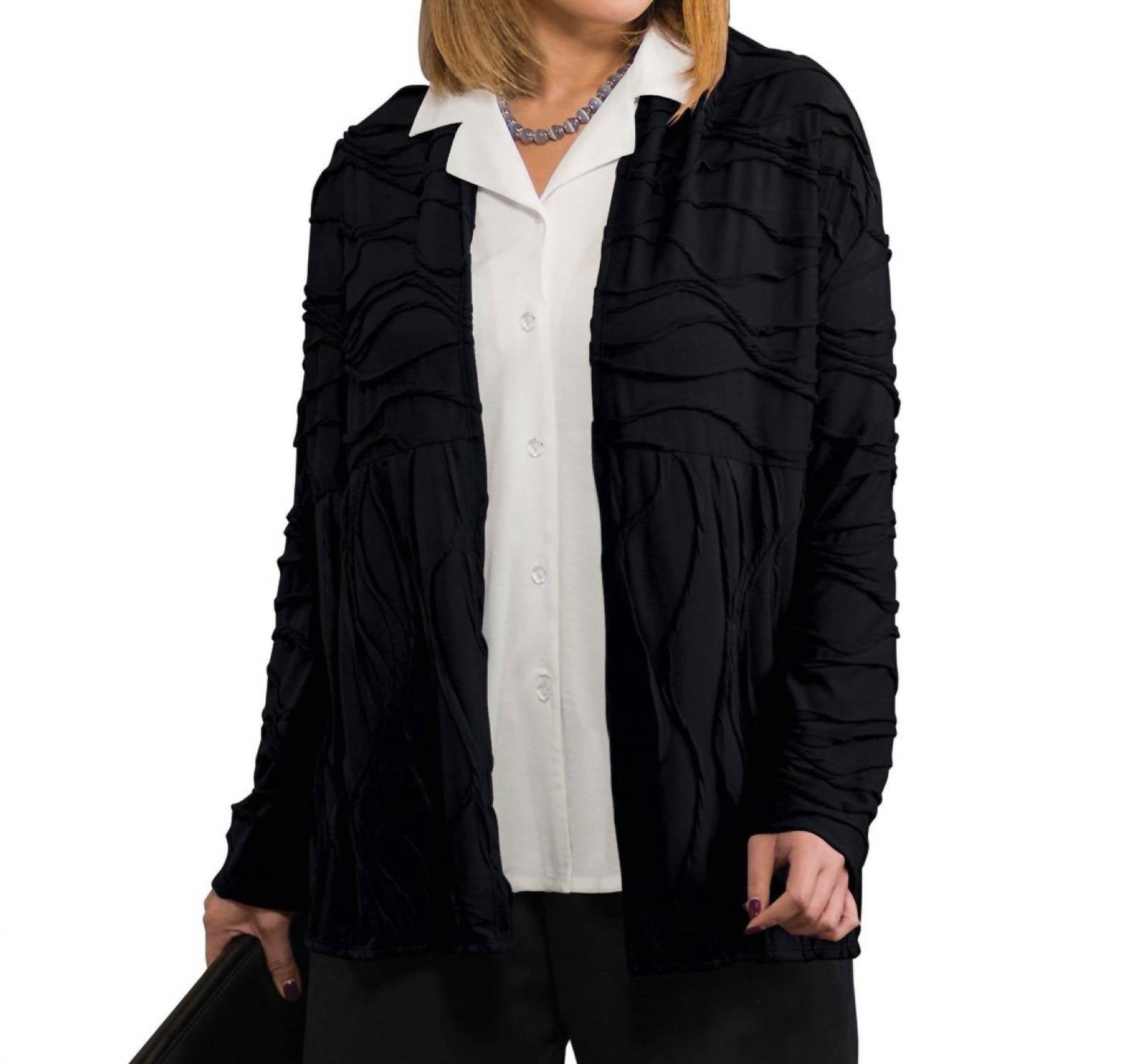 On The Plus Side - Wave Jacket - Plus - black - casual - jacket - clothing