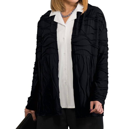 On The Plus Side - Wave Jacket - Plus - black - casual - jacket - clothing