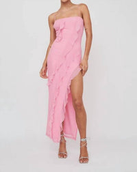 One & Only - Bodycon Mesh Frill Maxi Dress
