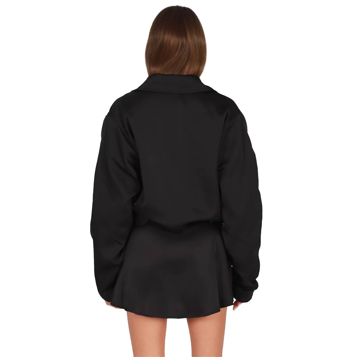 One World - Vegas Satin Jacket - black - bomber - jackets - clothing