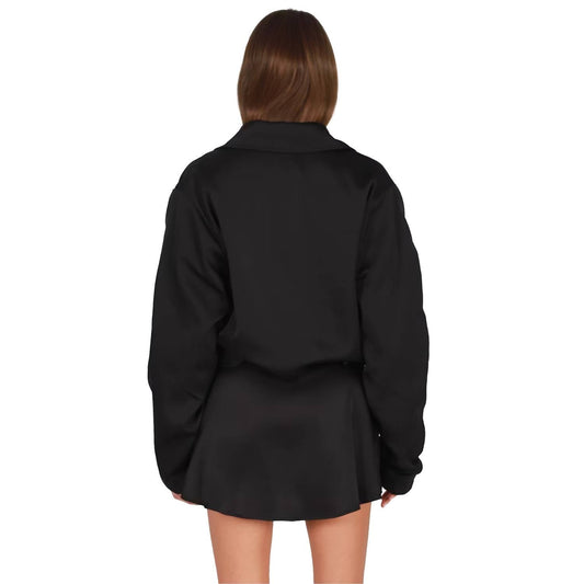 One World - Vegas Satin Jacket - black - bomber - jackets - clothing