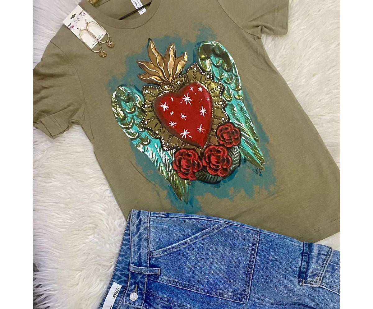 One24Rags - Sacred Heart Heather Tee