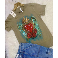 One24Rags - Sacred Heart Heather Tee