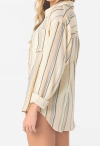 O'Neill - Leni Stripe Relaxed Button Down Top