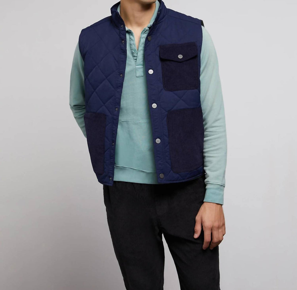 MEN'S QUILTED TWILL VEST