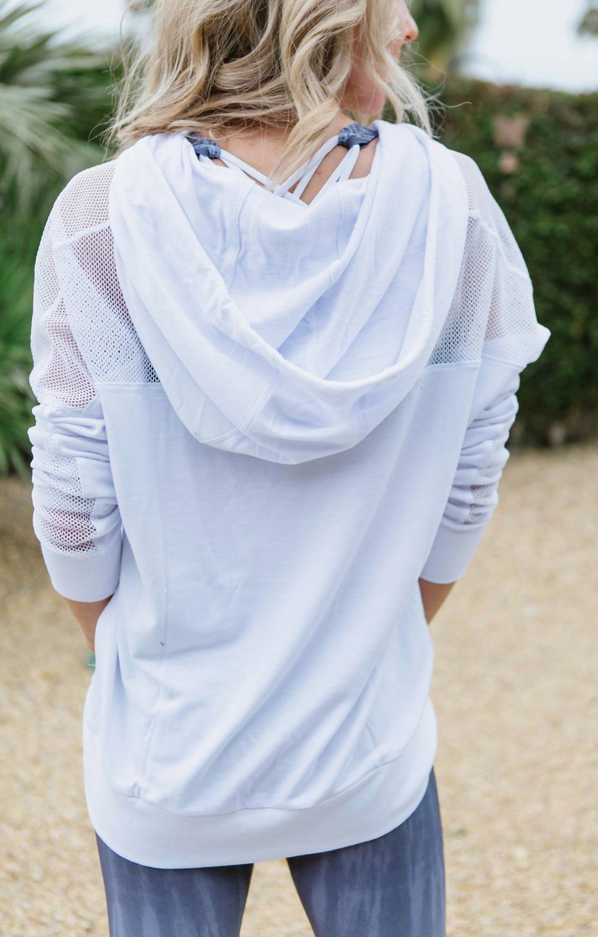 Mesh Long Sleeve Hoodie