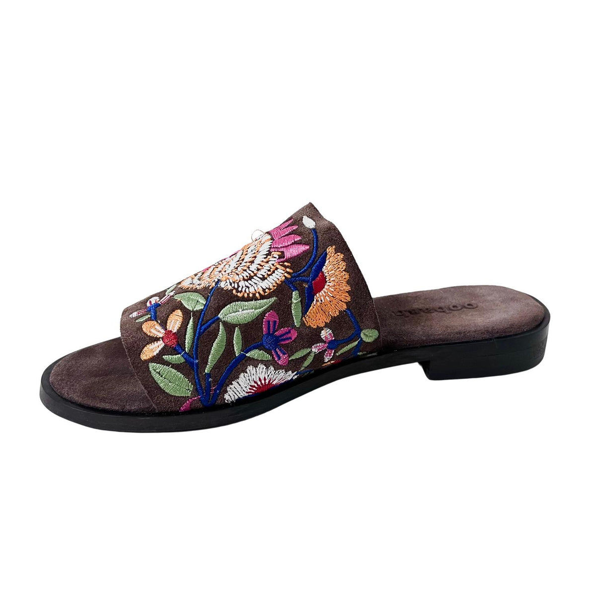 Oobash - Women's Embroidered Suede Leather Mule
