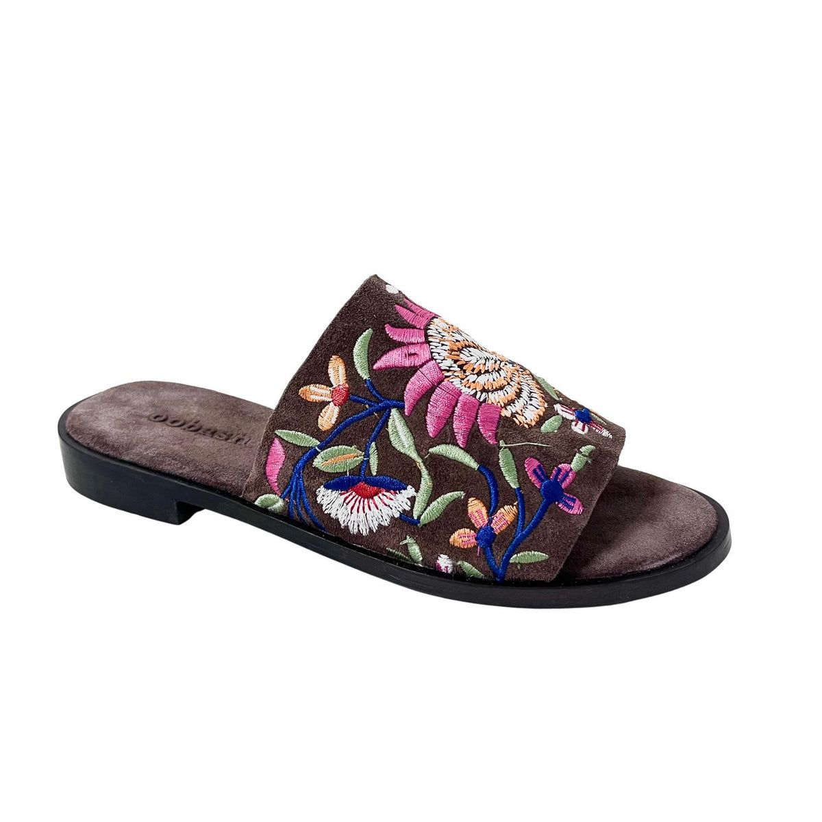 Oobash - Women's Embroidered Suede Leather Mule