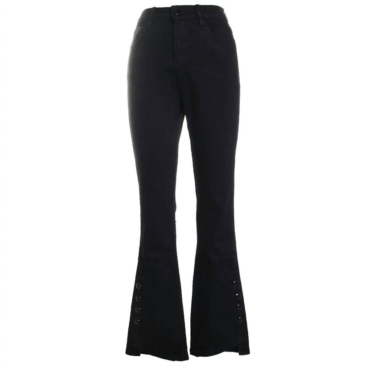 Oolala - Women's Button Details Straight Leg Jeans
