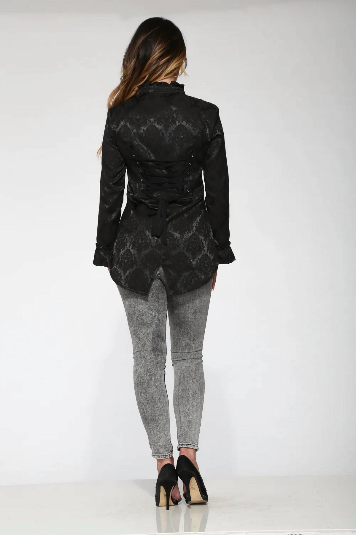 Orchid Bloom - Brocade Ruffle Detail Jacket