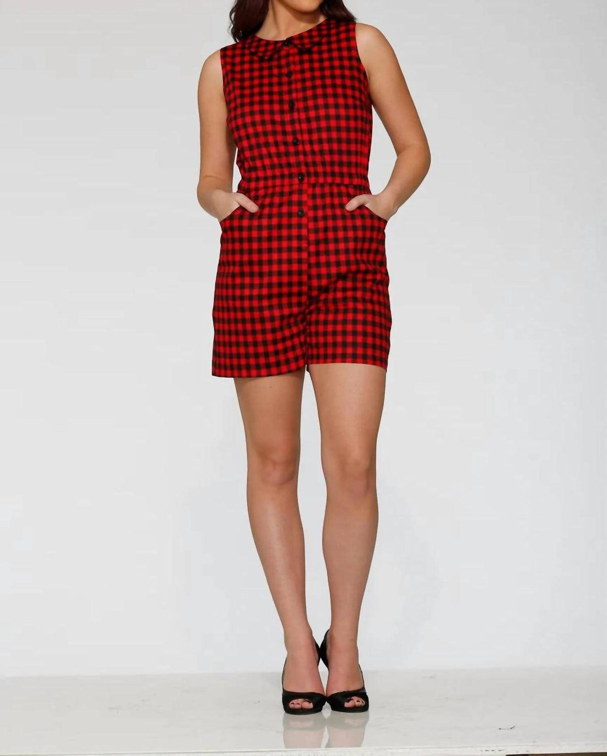 Orchid Bloom - Checkmate Sleeveless Romper