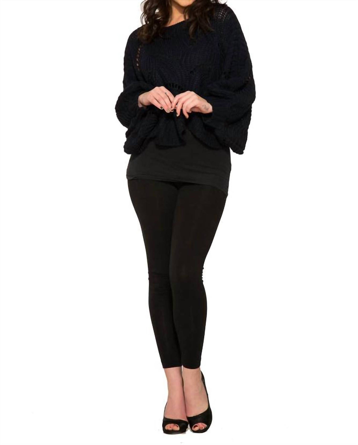 Orchid Bloom - Cordelia Knitted Poncho Sweater