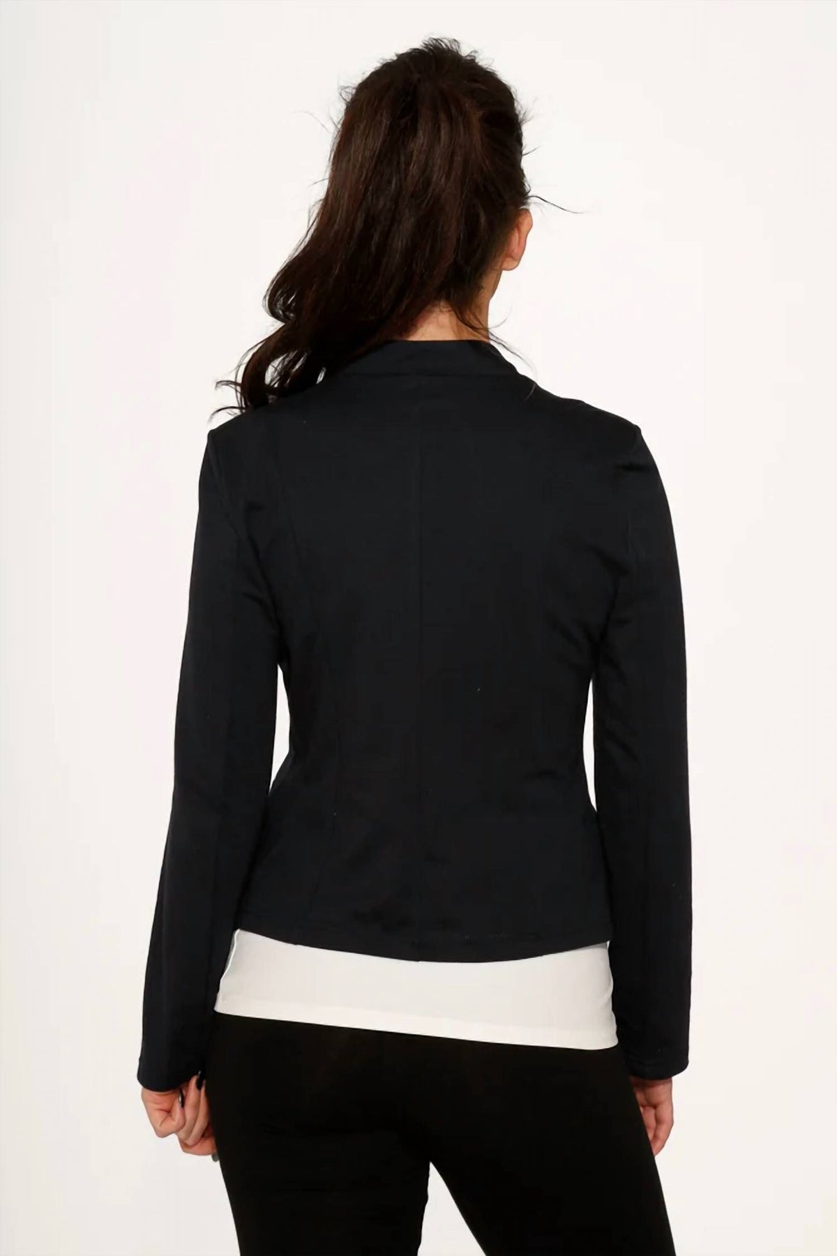 Orchid Bloom - Faux-leather Strap Blazer Jacket