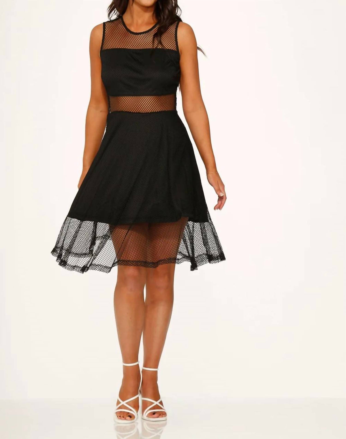 Orchid Bloom - Fishnet Sleeveless Dress