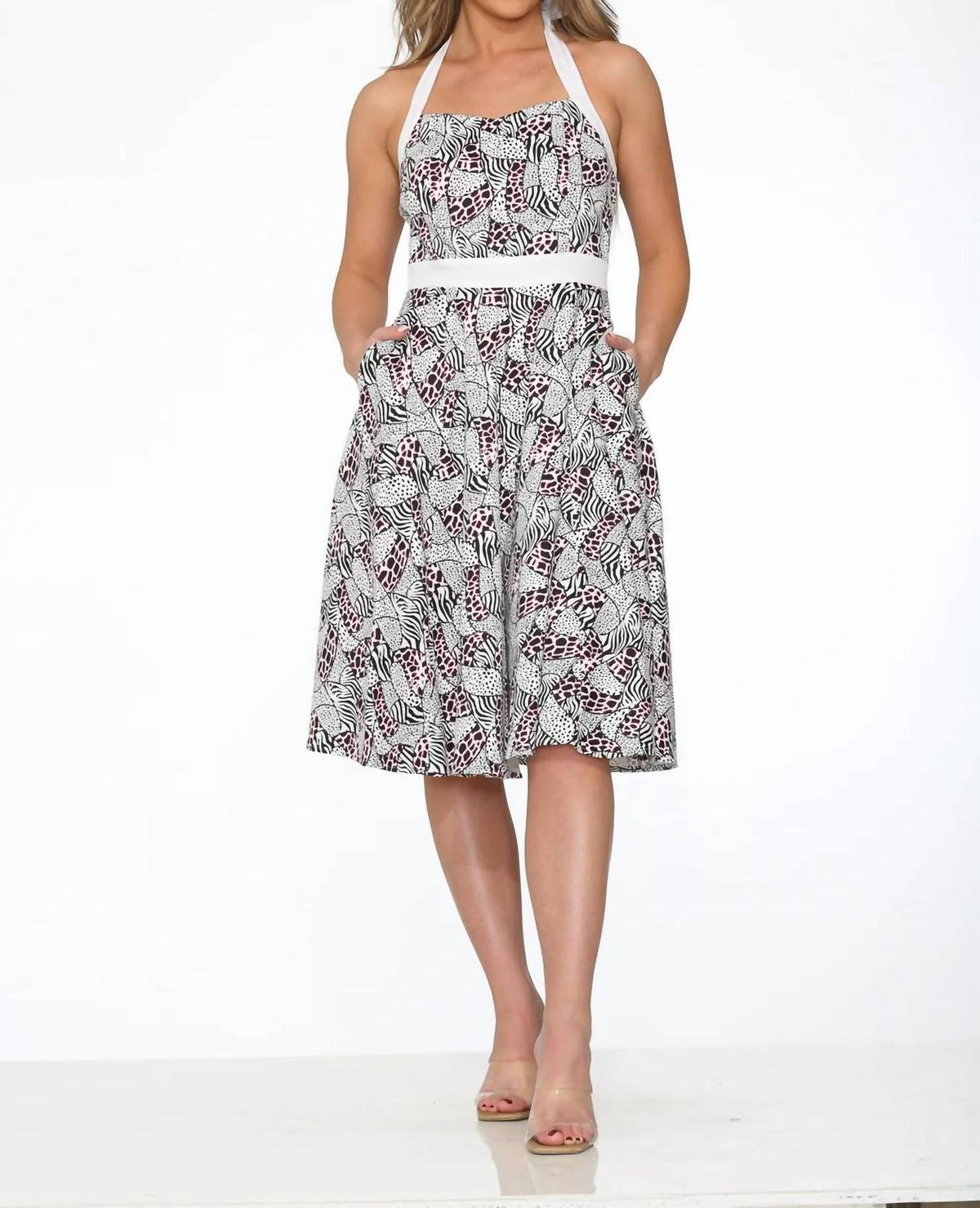 Orchid Bloom - Halter Swing Dress