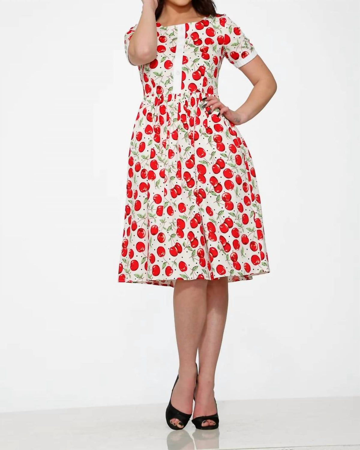 Orchid Bloom - Short Sleeve Cherry Dress