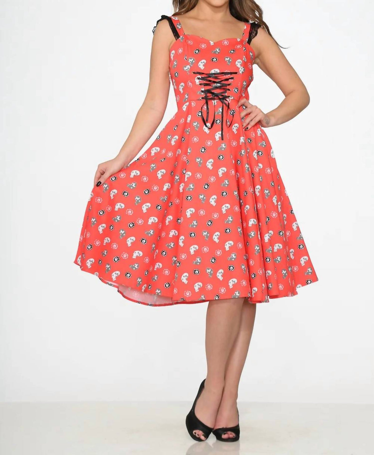 Orchid Bloom - Skulls Swing Dress