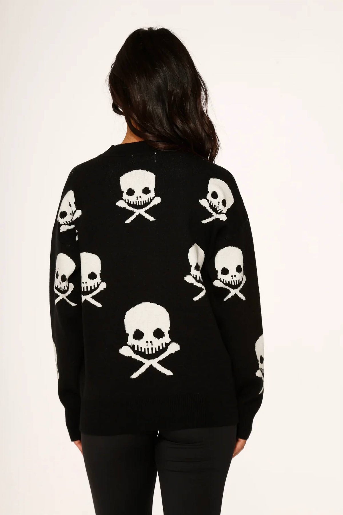 Orchid Bloom - Skulls V-neck Sweater