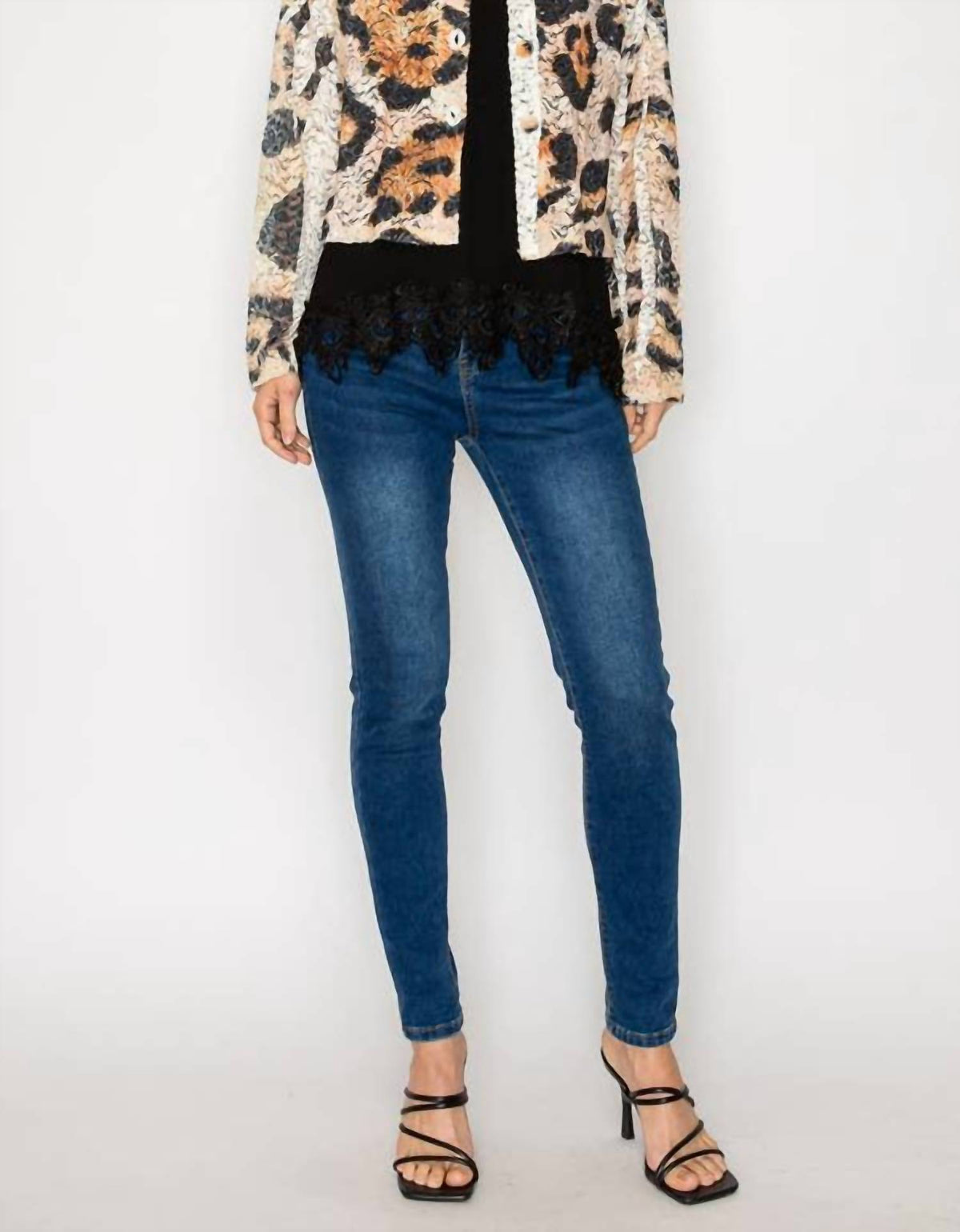 Origami - Lace & Sequin Cropped Button-up Jacket