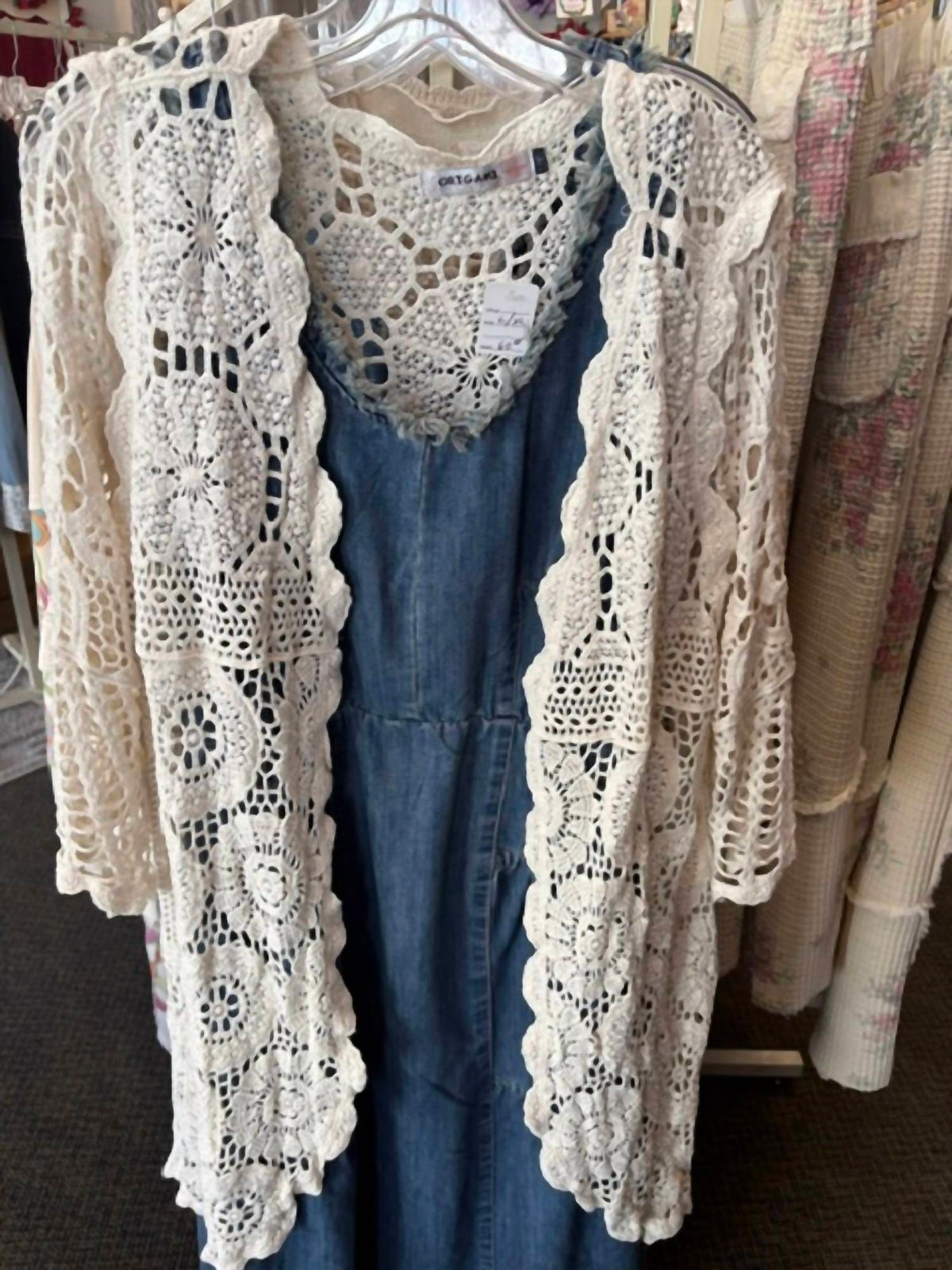 Origami - Women's Long crochet cardigan