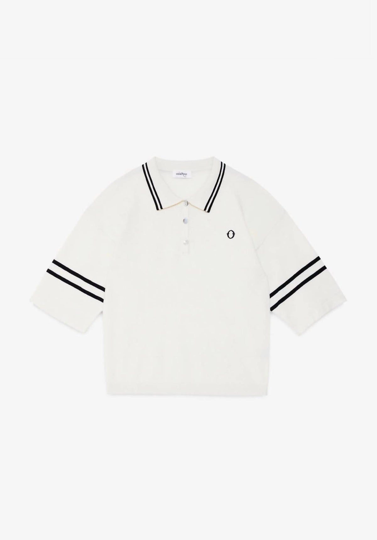 Ottod'Ame - Polo Top With Black Stripe