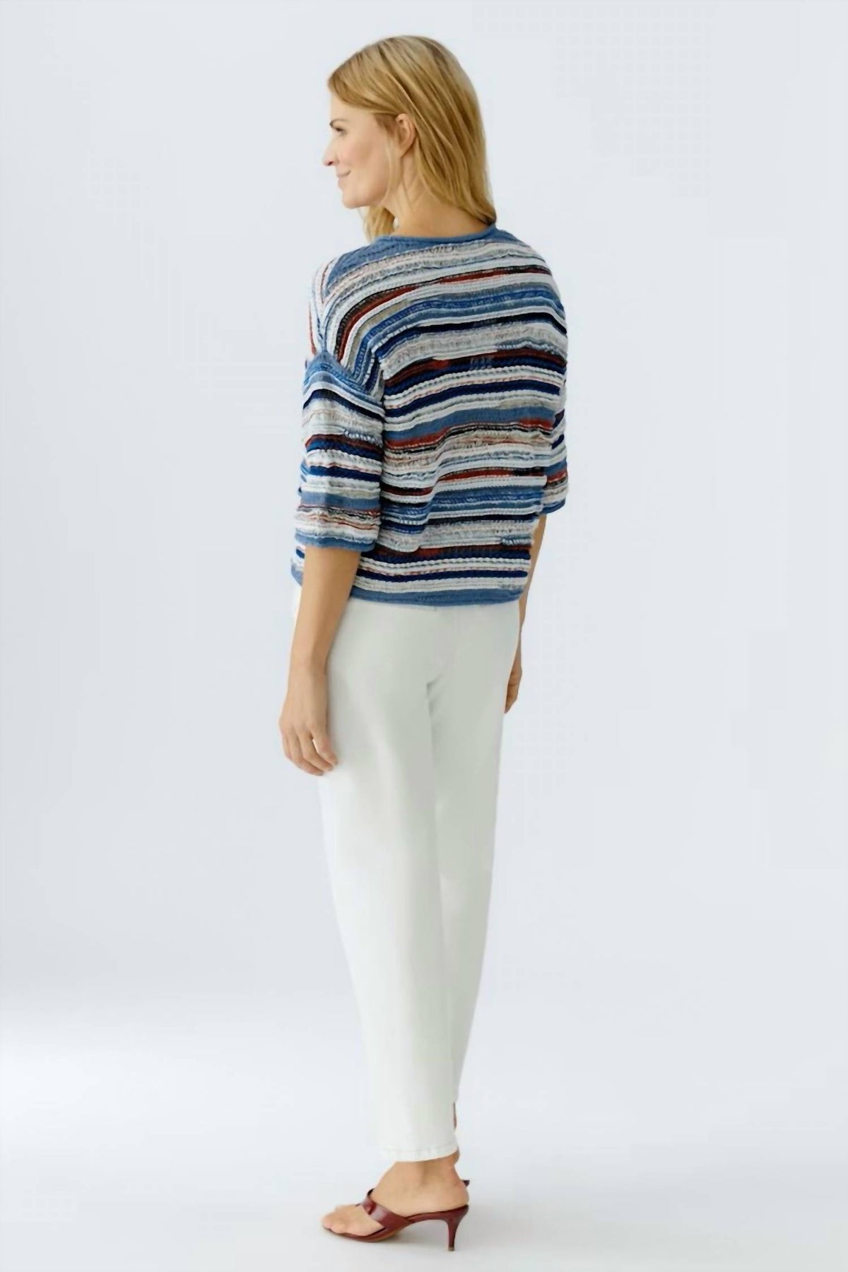 Oui - Yarn Mix Stripes Pullover