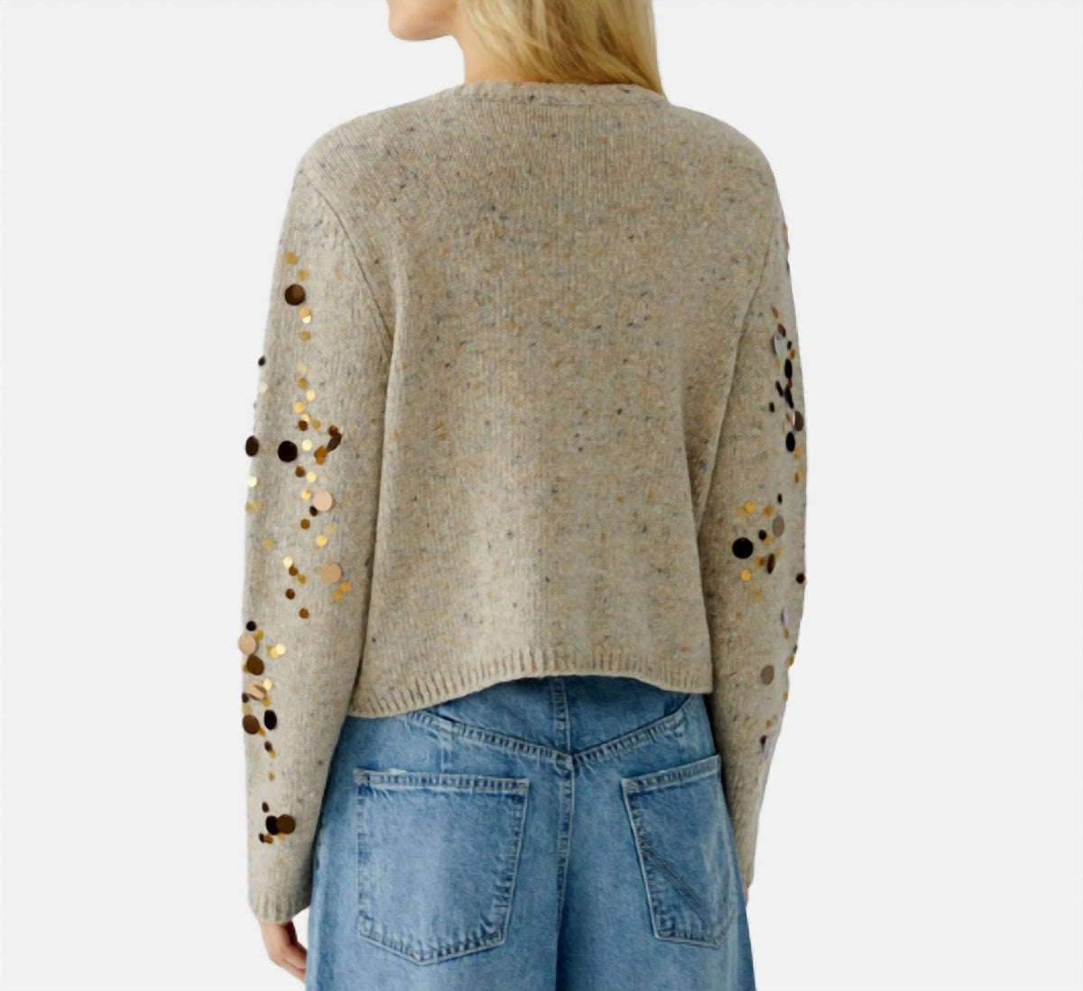 Oui - Cardigan Sequin Top