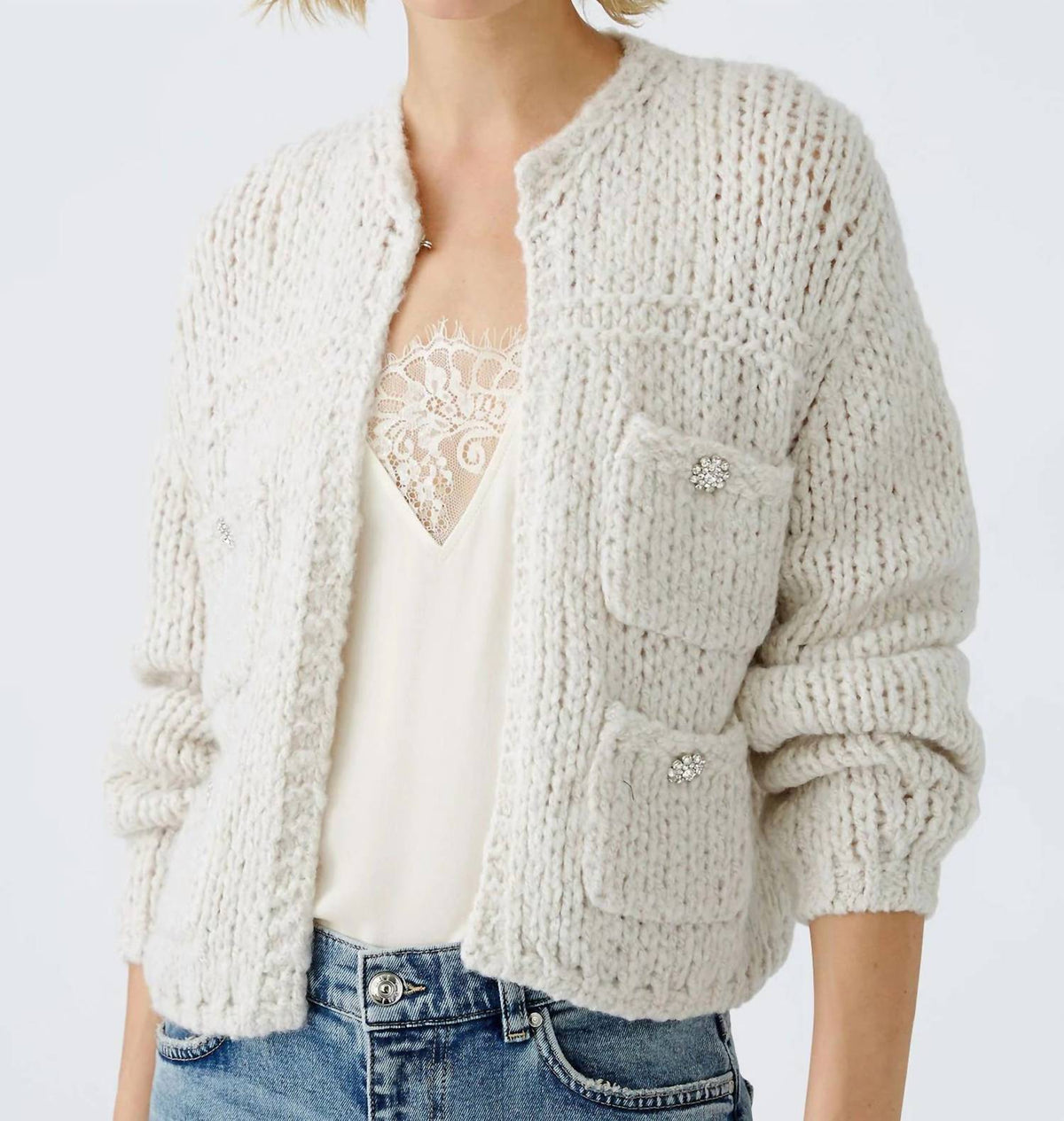 Oui - Chunky Knit Cardigan