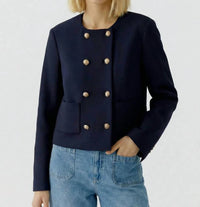 Oui - Collarless Scuba Jacket