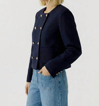 Oui - Collarless Scuba Jacket